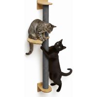 105 cm Rascador de Pared con 1 Plataforma - Árbol para Gatos - Columna de Sisal