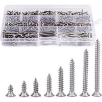400pcs Vis à tête fraisée en Acier Inoxydable Vis à Tête Plat Cruciformes Vis à Bois