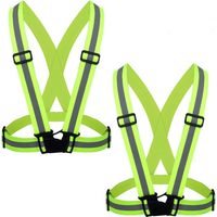 Safety Vest + Reflective Adjustable Elastic Safety Vest for Running, Biking, Motorcycle