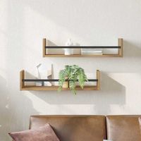 Vidaxl – Étagère murale 2 pcs en bois d'ingénierie et métal – Dimensions 60 x 16 x 14 cm – Installation murale pour rangement moderne