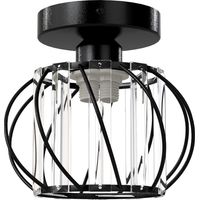 Emitto Crystal Ceiling Light Semi Flush Mount Chandelier Modern Hallway Black
