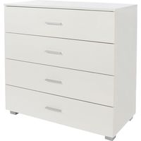 4 Drawer Chest of Drawers - MDP - L40 x W80 x H84 cm - White - Flat Packed