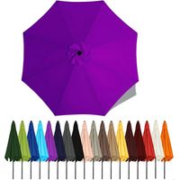 Auvent De Remplacement Pour Parasol De Terrasse, Toile De Parasol Pour Cour Jardin Plage, Protection UV Housse De Rechange(Purple,3m - 6Ribs)