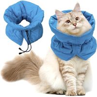 Collier de Récupération Chat, Collerette Chat Anti Lechage, Doux Ajustable, Collier Élisabéthain, Protection Post opératoire, pour Chaton Empêche de Lécher Les Plaies (Bleu foncé)