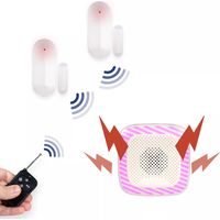 Kit boîte aux lettres carillon sans fil 150m - 2 Détecteurs ouverture autonomes + Sirène volume réglable (gamme HY)