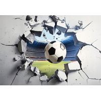 Papier peint ado football 3D sport intissé 250x175 cm mural chambre ado décoration murale