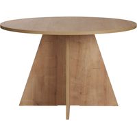 Table à manger 6 places ronde 120x120x75 cm décor chêne - OVA
