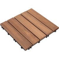 Piastrelle per Esterni Pavimento in Legno, Set 27 Pezzi Montaggio a Incastro 30x30x2.5cm