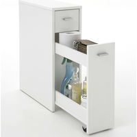 FMD 930-001 - Mobile Multiuso, Materiale Truciolare/Melamina/Legno, Bianco, 20 x 45 x 61 cm