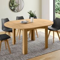 DONA mesa de comedor redonda extensible 4-8 personas estilo haya 120-160 cm