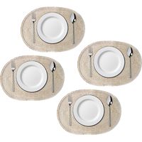Ensemble de 4 sets de table en coton Sets de table en tissu Sets de table d'extérieur pour table de patio