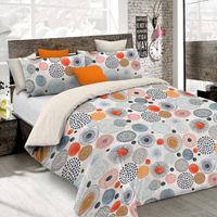 Set Copripiumino 100% Cotone Fantasy, Lavorato in Italia - Parure Copri Piumino - Sacco Piumone 200x200 cm con Patella e Federe Cuscino, Piazza e Mezza, Acquerello