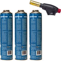 Pack segofire Piezo-Brenner + 3 Flaschen multigas 300