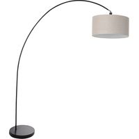 Mexlite - lámpara de pie - Solva - negro - lino metal - lámpara