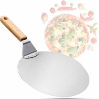 Dolaso – Pelle à pizza en acier inoxydable 10 pouces – Poignée en bois pour prise confortable – Conception galbée pour stabilité – Pour four et barbecue