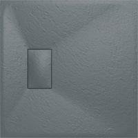 Aquariss SMC Slate Effect Shower Enclosure Tray Base 70cm Wide and Length 70cm Anthracite