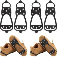 2 Paires Crampons à Glace, Pointes Antidérapantes Crampons à Neige Glacée Crampons Pointes pour Chaussures et Bottes pour la Marche la Randonnée