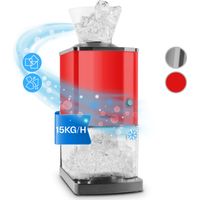 OneConcept Small Ice Maker Machine, Counter Top Ice Machine For Home and Kitchen, 3.5L Capacity, Fast Operation Ice Crushers, Portable Ice Maker, 15kg Crushed Ice Cube Maker Machine with Drip Pan