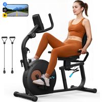 MERACH Recumbent Exercise Bike for Home with Smart Bluetooth, Exclusive App, LCD, Heart Rate Handle, Magnetic Recumbent Bikes, up to 158 kg