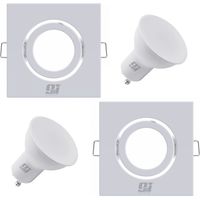 ORION91 PACK X 4 UNIDADES 80X80 ARO BASCULANTE CUADRADO BLANCO GU10 LED incluidas - SPAZIOLUZIO
