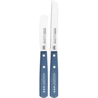Set Duo Petit-déjeuner Nogent Bleu Paon Duo Tartineur + Couteau à Pain Cranté - Nogent