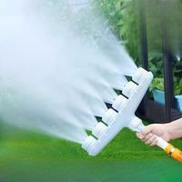 1 Arroseur de jardin réglable à 6 jets - Buse en plastique à haut débit, convient aux pelouses, terrasses et potagers