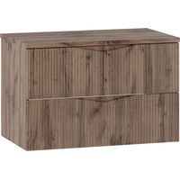 Waschtischunterschrank 80.6cm Tao mit 2 Schubladen, Holzoptik