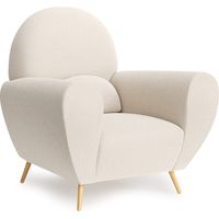 Poltrona con Braccioli - Rivestita in Tessuto Bouclé - Belise Bianco