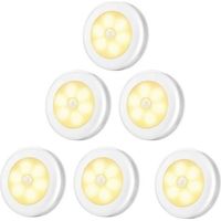 6-teiliges Set warmweißer Nachtlichter mit Bewegungssensor (C2723), smarte Nachttischbeleuchtung, für Innen- und Außenbeleuchtung, Dekoration