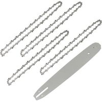 Guide et chaîne pour tronçonneuse Longueur de Guide-chaîne 35 cm avec 4 Chaînes de Tronçonneuses, 52 Maillons / Entraineurs, Pas de 3/8", 0,05" (1,3 mm)