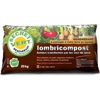 Lombricompost régénérant 20kg – Enrichit la terre en nutriments – Stimule la vie microbienne – 100 % naturel et écologique – Secret Vert