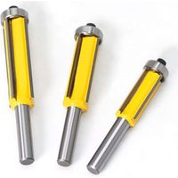 8 mm Tige Fraise à Bois avec 4 Lames, 3pcs Ensemble de bits de routeur de modèle de motif de finition Embout de garniture affleurante à queue de