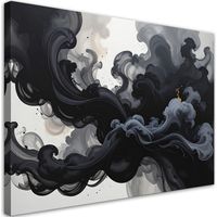 Stampe su Tela Fumo nero nebbia astrazione 120x80