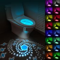 LED-Toilettenleuchte, 16 Farben, mit Bewegungssensor, wasserdicht und wiederaufladbar, Projektionslampe für Badezimmer und Toilette