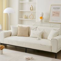 Washable Chenille Sofa Covers, New Sofa Cushion Covers, Non-Slip Sofa Cover for 1-, 2-, and 3-Seaters, Sofa Cover for Sectional Sofa, L-Shaped Sofa Cover (Milk Fleece Beige) MUMU