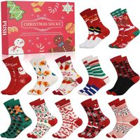 Calendrier de l'Avent à chaussettes pour femmes - Boîte de chaussettes pour les 12 jours de l'Avent