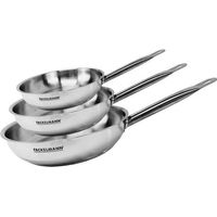 Set aus 3 Induktionspfannen - 20, 24 und 28 cm - FACKELMANN Eterna - Edelstahl