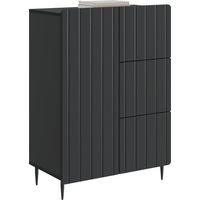 Sideboard/Anrichte/Buffet Schwarz 66 x 34,5 x 91,5 cm Holzwerkstoff LXWW444979