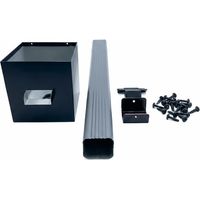 Kit complet boîte à eau + descente rectangulaire aluminium 60×80 mm – longueur 3 m – fixation incluse – maison plain-pied - couleur anthracite
