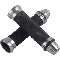 Universal Motorcycle Handlebar Grips, Motorcycle Handlebar Grips Standard CNC Aluminum and Rubber for 7/8" Bike Handlebars for Motorcycle Bicycle Scooter Cross (Titane)