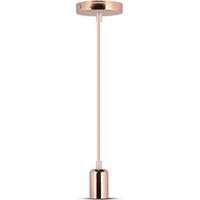 V-TAC VT-7448 Lampadario led E27 Portalampada in alluminio cromato a specchio colore rosa dorato Vintage sku 3777