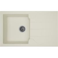 STRADOUR Evier cuisine a encastrer 1 bac + 1 égouttoir Aloa - Résine - 81 x 50 cm - Blanc