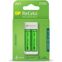 GP Battery USB-Ladegerät mit 2 wiederaufladbaren 1,5 V AA 2100 mAh Batterien im Lieferumfang enthalten