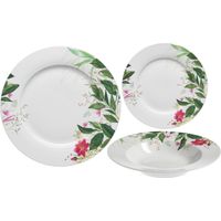 Q.B. Ramage set 18 piatti fine porcellana decoro fogliame
