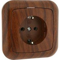 Base di presa Schuko incorporata in legno