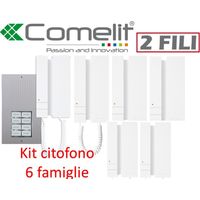 kit citofono sei famiglie comelit 2 fili kca2061 6 famiglie citofoni 2738wa