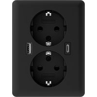 2USB 2U-449719 Presa da incasso con USB-C®, con uscita di ricarica USB Nero (opaco)