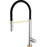 Essebagno Exil Spültischmischer mit beweglicher Handbrause Satin und Roségold
