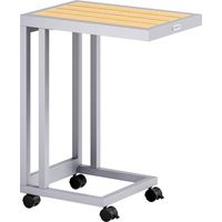 C shaped side table wpc top 66x50x40cm indooroutdoor