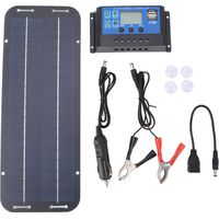 Chargeur de panneau solaire flexible 6 W 18 V Chargeur de batterie de voiture à panneau solaire portable rechargeable avec contrôleur,